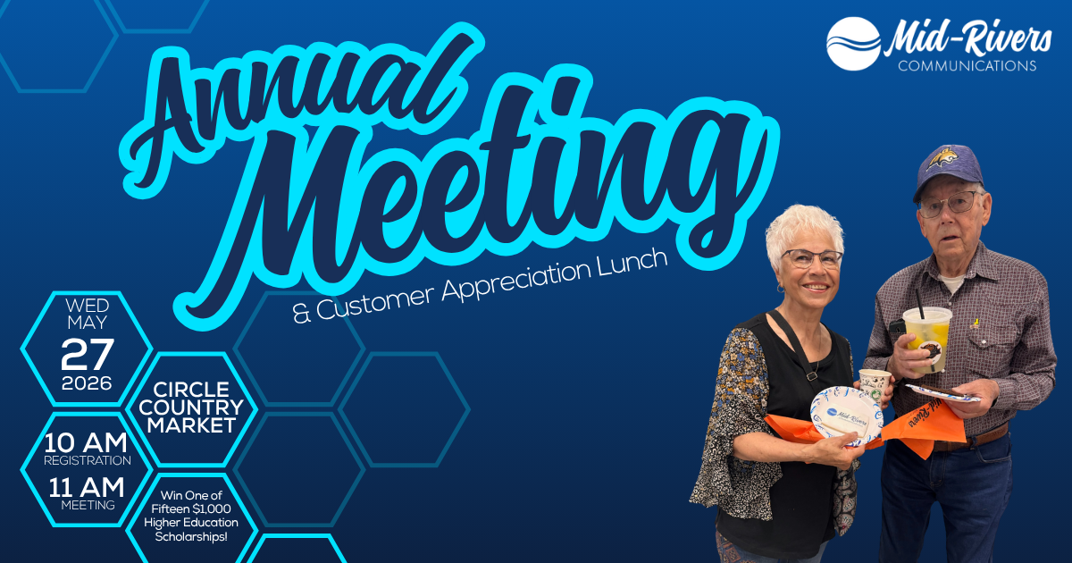 Mid-Rivers Annual Meeting, Scholarship Drawings, and Customer Lunch May 27 in Circle, MT